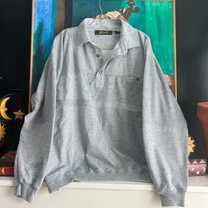 Vintage Penmans Gray Long Sleeve Men's Polo Shirt XL